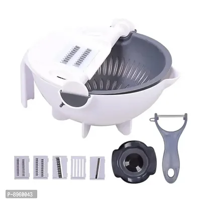 9 in 1 Plastic Rotate Vegetable Chopper and Cutter-thumb5