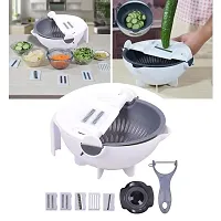 9 in 1 Plastic Rotate Vegetable Chopper and Cutter-thumb1