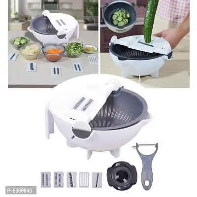 9 in 1 Plastic Rotate Vegetable Chopper and Cutter-thumb2
