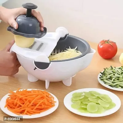 9 in 1 Plastic Rotate Vegetable Chopper and Cutter-thumb4