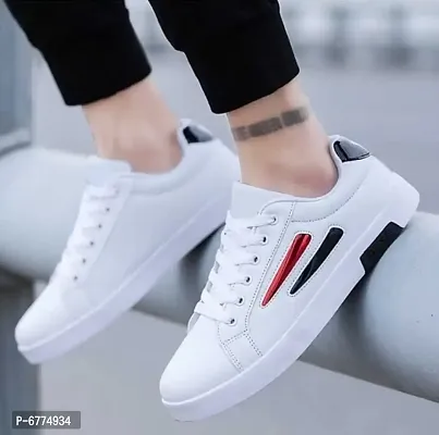 White Canvas Sneakers For Men-thumb0