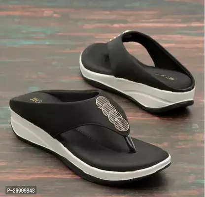 Elegant Black Rubber Solid Fashion Flats For Women