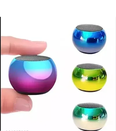 Mini Speaker Boost 4 Colorful Wireless Bluetooth Speaker Mini Electroplating Round Steel Speaker (Random Colour from 4 Colours)