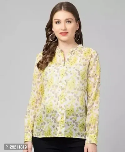 Stylish Yellow Polycotton Printed Top For Women