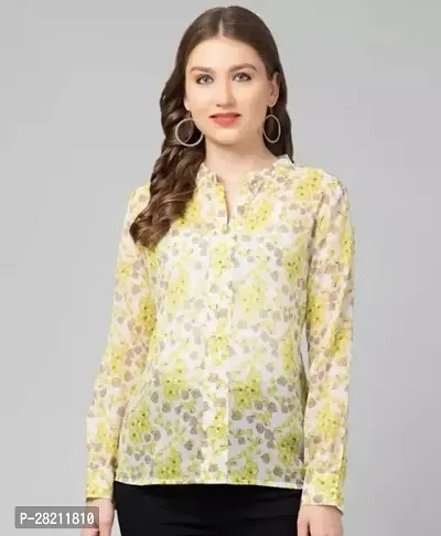 Stylish Yellow Polycotton Printed Top For Women-thumb0