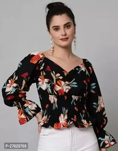 Shrashti Women stylish Flower printed trendy top