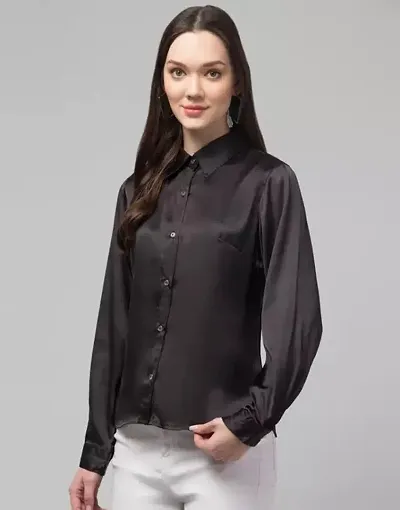 Culpi Satin Party Wear Full Sleeve Shirt For Women S