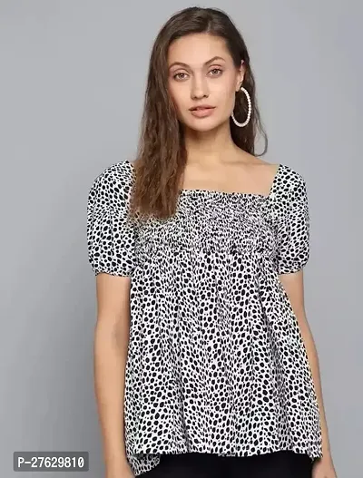 Fancy Trendy Animal Printed Regular top for women and girls-thumb0