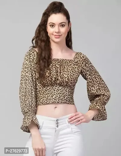 2022 trend Animal printed crop top for women-thumb0