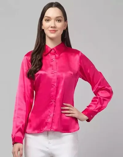 Culpi Satin Party Wear Full Sleeve Shirt For Women S