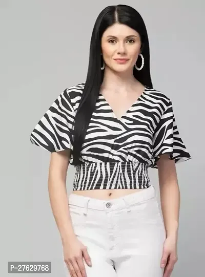 Comfy Designer Women Tops  Tunics with zebra print-thumb0