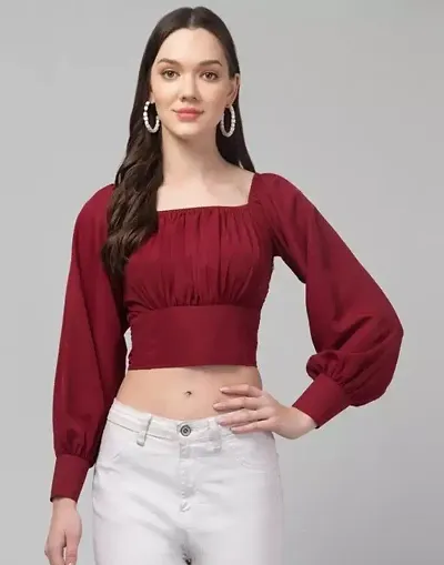 Culpi Ruched Bust Lantern Sleeve Top