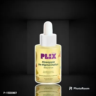 PLIX 2% Alpha Arbutin Pineapple De-Pigmentation Dewy Face Serum for Pigmentation  Dark Spots Removal for Unisex with 10% Niacinamide, 5% PHA for All Skin, 30ml (Pack of 1)-thumb0