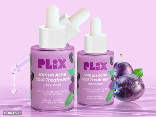 PLIX - THE PLANT FIX 10% Niacinamide Jamun Face Serum, 60 ml (Pack Of 2) For Acne Marks, Blemishes, Oil Control With 1% Zinc  Witch Hazel, Skin Clarifying Serum For Unisex With Acne-Prone Skin-thumb0