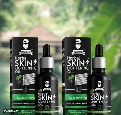 MOOCHTEC Herbal Skin Lightening Oil, Skin Detox, Natural De-Tan, Skin Brightening, Moisturize The Dry Skin, Herbal  Organic Skin Lightening Oil for Men, Daily use (pack of 2) (60 ml)