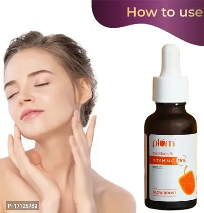 Plum 15% Vitamin C Face Serum with Mandarin | For Glowing Skin | Fragrance-Free | Suits all skin types | (30 ML)