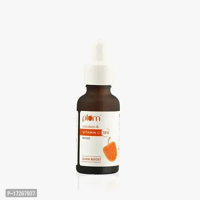 Plum 15% Vitamin C Face Serum With Mandarin Serum For Face Glowing Whitning With Pure Ethyl Ascrobic Acid For Hyperpigmentation Dull Skin 30 ML