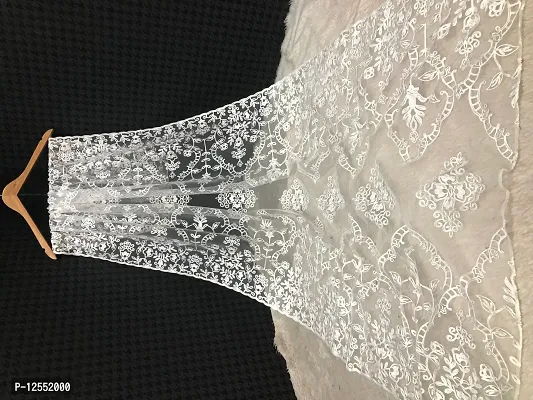 Elite White Net Embroidered Dupattas For Women-thumb0