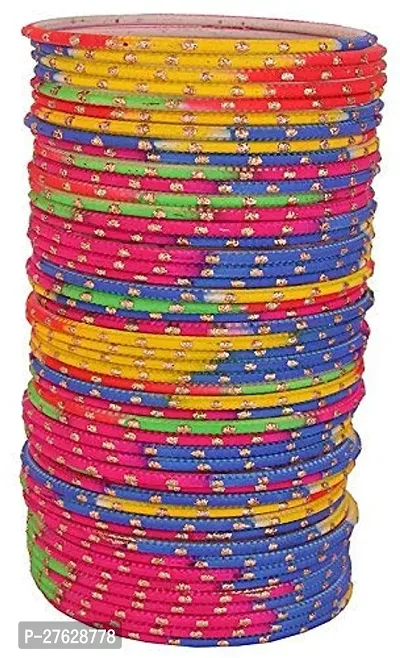 Fancy Metal Dotted Bangles Set For Women-thumb0