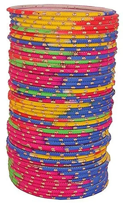 Rudra Enterprises Non-Precious Metal Base Metal with Polka Dots Glossy Finished Bangle Set For Women and Girls