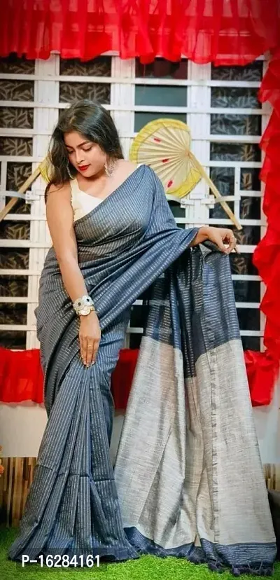 Buy love buti blue khadi cotton saree at Amazon.in