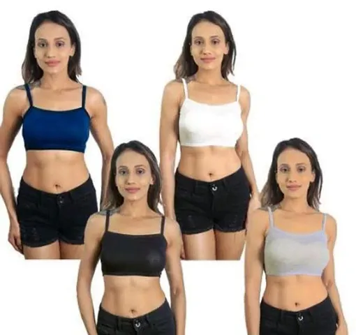 Stylish Fancy Solid Bras For Women Pack Of 4