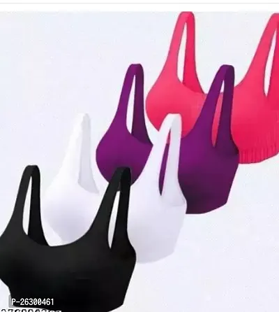 Stylish Multicoloured Cotton Solid Bra For Women Pack Of 4-thumb0