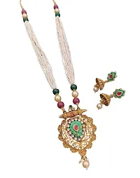 Elegant Brass Multicolor Jewellery Set For Women-thumb2