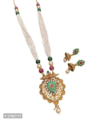 Elegant Brass Multicolor Jewellery Set For Women-thumb3