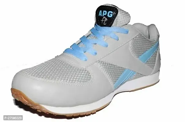 Stylish Grey Canvas Sport Running And Walking Shoes For Men