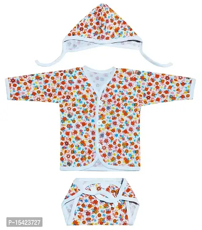 Triviso New Born Baby Gift Set of Nappies, Caps and Shirts for Boys  Girls (Pack-5; Multicolor; 0-3 Months)-thumb2