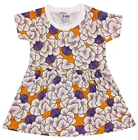 Triviso Girls Printed Cotton Frock with Flare Casual Dress for 0 Months - 5 Years (Pack of 3)-thumb3