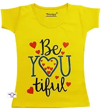 Triviso Kids Girls Regular T-Shirt Multi Color Top (3-10 Year) Pack of 3-thumb2