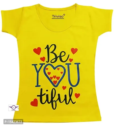 Triviso Kids Girls Regular T-Shirt Multi Color Top (3-10 Year) Pack of 3-thumb3