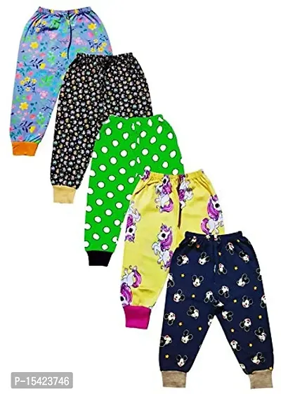 Baby's Cotton Track Pants for Kids Infants  Toddler -Night Pajama/Lowers/Joggers for Boy's and Girl's with Bottom Ribs (Pack of 5; 0-24 Months)-thumb2