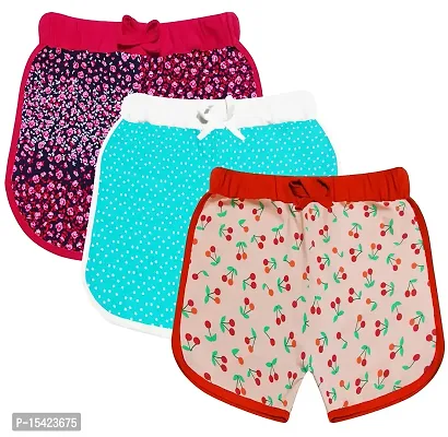 Triviso Girls Cotton Regular Shorts/Night Shorts/Running Shorts for 7-14 Years (Pack of 3)