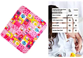 Baby Comforts Baby Cotton Hooded Towel/Blanket/Wrapper with Wash Cloth Set, Super Soft and Absorbent, 100% Organic Cotton for Baby Girl,Baby Boy,Newborn  0-6 Months Baby-thumb1