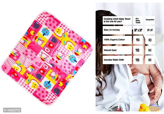 Baby Comforts Baby Cotton Hooded Towel/Blanket/Wrapper with Wash Cloth Set, Super Soft and Absorbent, 100% Organic Cotton for Baby Girl,Baby Boy,Newborn  0-6 Months Baby-thumb2