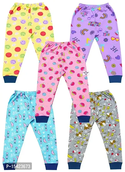 Triviso Kids Cotton Winter Pajama Regual Fit Trackpants for 6 Months - 5 Years Boys  Girls (Pack of 5)-thumb0