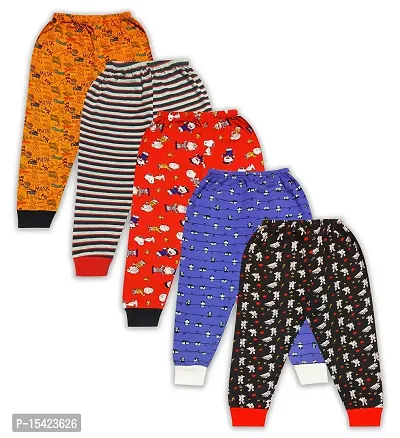 Trend Fashion Cotton Track Pants Pajama for Kids Infants  Toddler - Lowers/Joggers for Boys and Girls with Bottom Ribs- (Pack of 5)