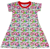 Triviso Kids Girls Cotton Frock/Dress/Basic Summer Frock for Girls 0 Month - 5 Year Pack of 4 (0-3 Months, Color_Set-1)-thumb1