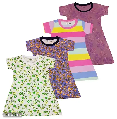 Triviso Baby Girls Frock,Floral Print Dress Pack of 4 pic