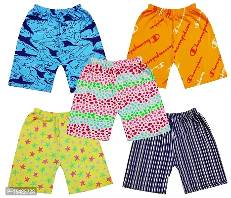 Triviso Kid Cotton Printed Regualr dailywear Shorts Naker for 2-11 Years Boys  Girls (Pack of 5)-thumb0