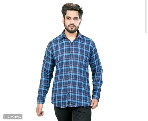 Stylish Cotton Multicoloured Checked Long Sleeves Casual Shirt For Men