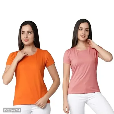 Pure Cotton T-shirt for Women - Pack of 2-thumb0
