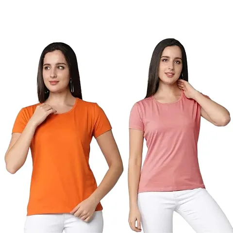 Pure Cotton T-shirt for Women - Pack of 2