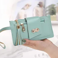 Stylish Green Pu Solid Clutches For Women-thumb1