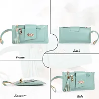 Stylish Green Pu Solid Clutches For Women-thumb2
