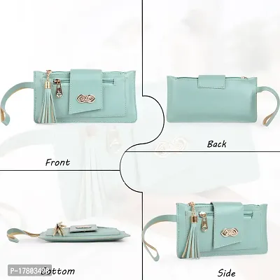 Stylish Green Pu Solid Clutches For Women-thumb3