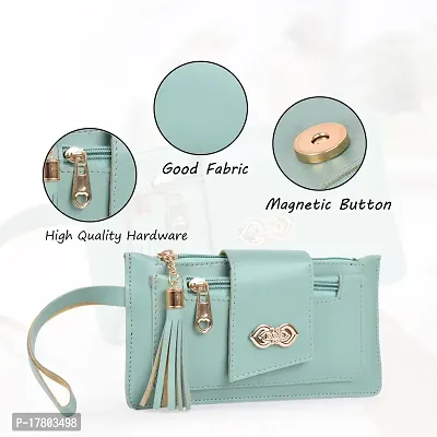 Stylish Green Pu Solid Clutches For Women-thumb5